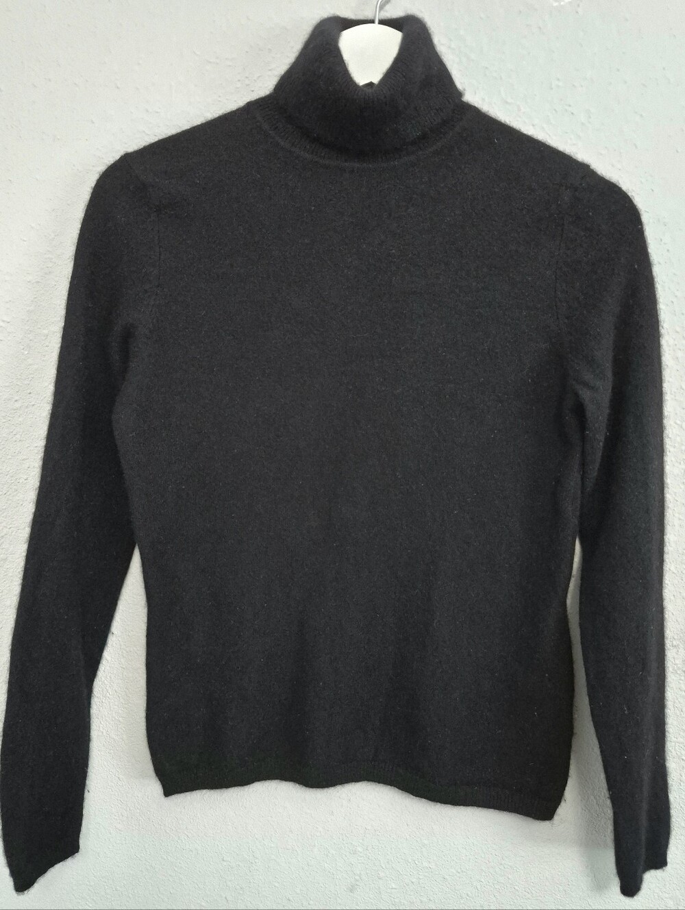 2 Ply Cashmere Charter Club Black Turtleneck Sweater Women Small Old Money